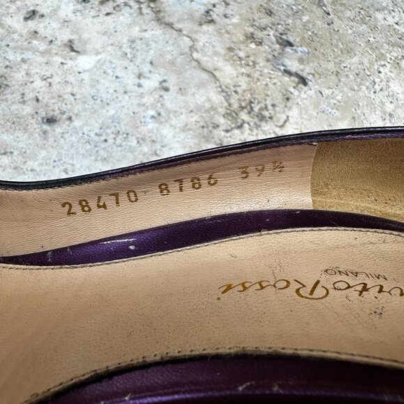 Gianvito Rossi Black Leather Pointed Toe Pumps Stiletto Heels 39.5 Made in Italy - Picture 8 of 16